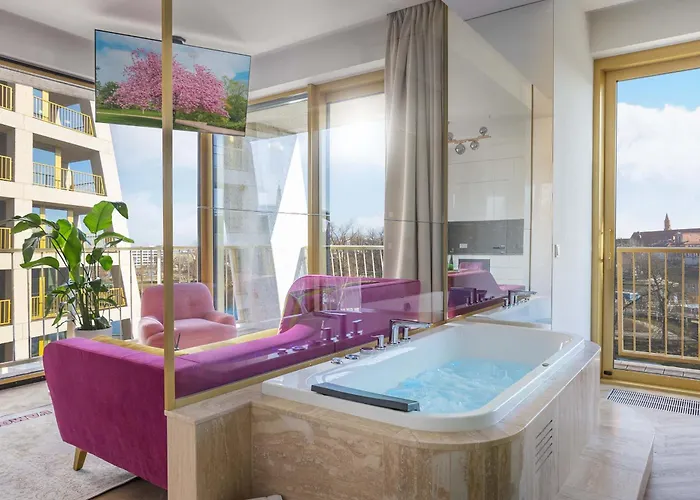 Z Jacuzzi I Widokiem Na Odre - Boulevard Drobnera 3* Breslau